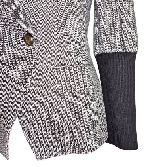 Veronica Beard Bayard Dickey Colorblock Jacket in Herringbone Grey Size 4 - Picture 12 of 14